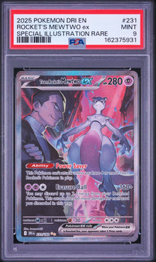 2025 POKEMON DRI EN-DESTINED RIVALS ROCKET'S MEWTWO ex SPECIAL ILLUSTRATION RARE #231 PSA 9 - Front