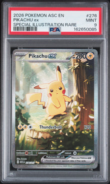 2026 POKEMON ASC EN-ASCENDED HEROES PIKACHU ex SPECIAL ILLUSTRATION RARE #276 PSA 9 - Front