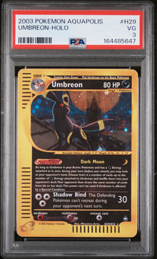 2003 POKEMON AQUAPOLIS UMBREON-HOLO #H29 PSA 3 - Front