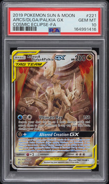 2019 POKEMON SUN & MOON COSMIC ECLIPSE ARCS/DLGA/PALKIA GX COSMIC ECLIPSE-FA #221 PSA 10 - Front
