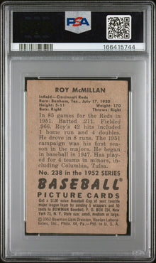 1952 BOWMAN ROY McMILLAN #238 PSA 3 - Back