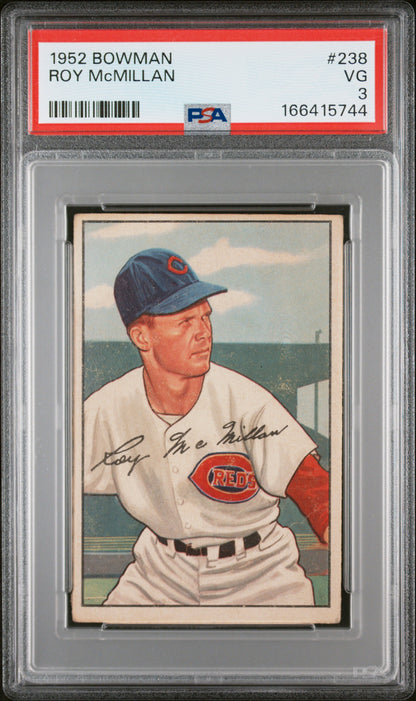 1952 BOWMAN ROY McMILLAN #238 PSA 3 - Front