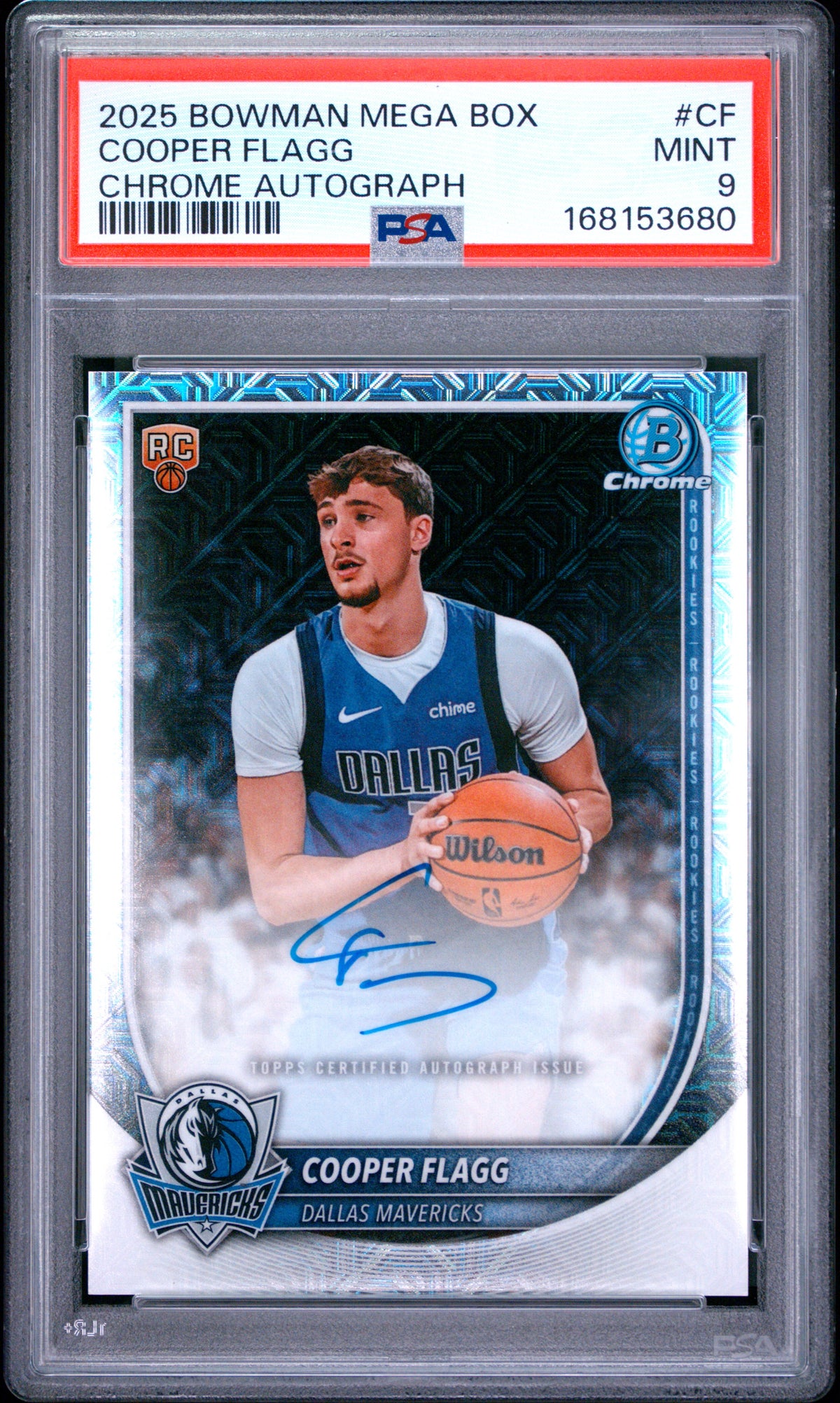 2025 BOWMAN MEGA BOX CHROME AUTOGRAPHS COOPER FLAGG #CF PSA 9 - Front