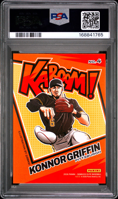 2026 PANINI DONRUSS ELITE KABOOM! KONNOR GRIFFIN #4 PSA 9 - Back