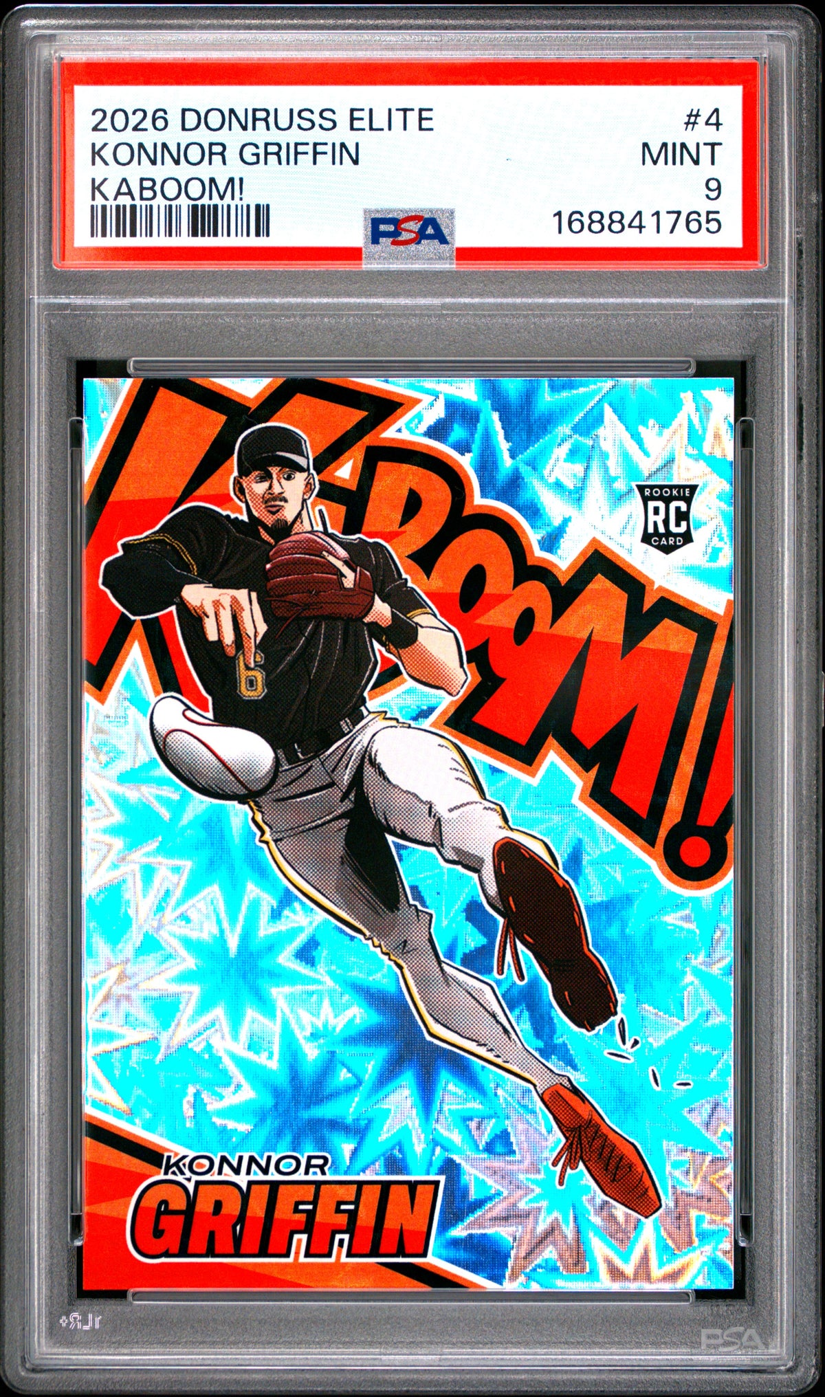 2026 PANINI DONRUSS ELITE KABOOM! KONNOR GRIFFIN #4 PSA 9 - Front
