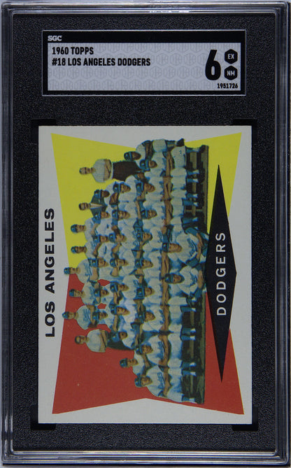 1960 Topps Los Angeles Dodgers #18 SGC 6 - Front
