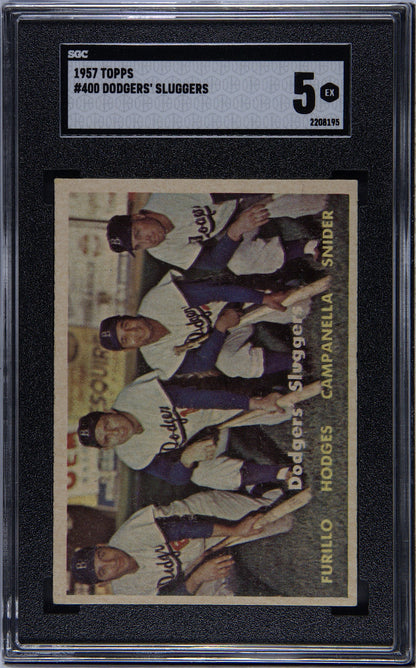 1957 Topps Dodgers Sluggers #400 SGC 5 - Front