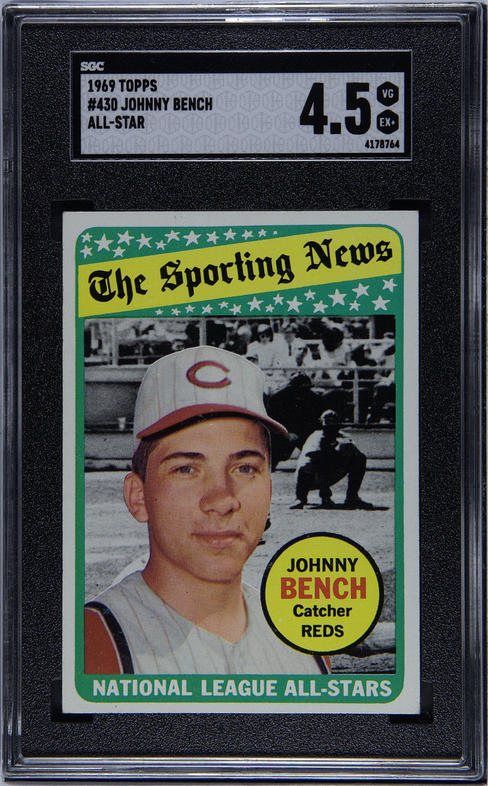 1969 Topps Johnny Bench All-star #430 SGC 4.5 - Front