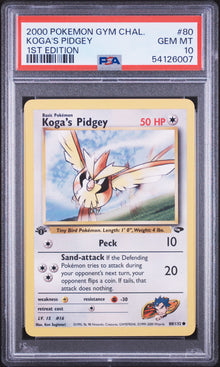 2000 POKEMON GYM CHALLENGE KOGA'S PIDGEY 1ST EDITION #80 PSA 10 - Front