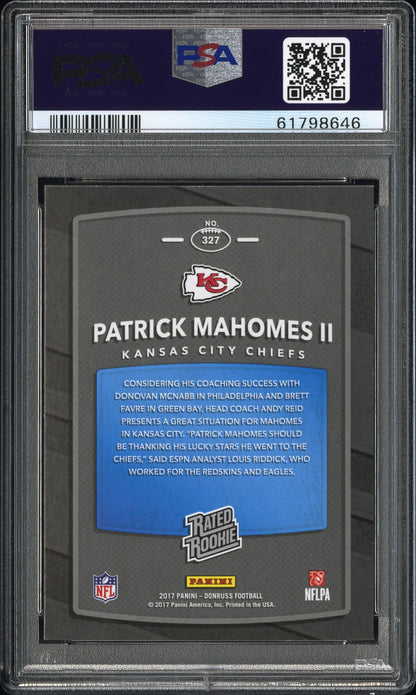 2017 PANINI DONRUSS PATRICK MAHOMES II #327 PSA 8 - Back