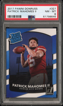 2017 PANINI DONRUSS PATRICK MAHOMES II #327 PSA 8 - Front