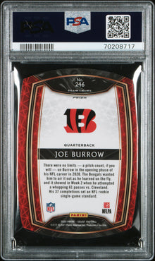 2020 PANINI SELECT JOE BURROW DIE-CUT WHITE PRIZM #246 PSA 9 - Back