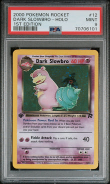 2000 POKEMON ROCKET DARK SLOWBRO-HOLO 1ST EDITION #12 PSA 9 - Front