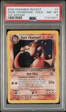 2000 POKEMON ROCKET DARK CHARIZARD-HOLO 1ST EDITION #4 PSA 8 - Front