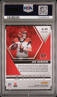 2020 PANINI MOSAIC JOE BURROW RED MOSAIC #201 PSA 10 - Back