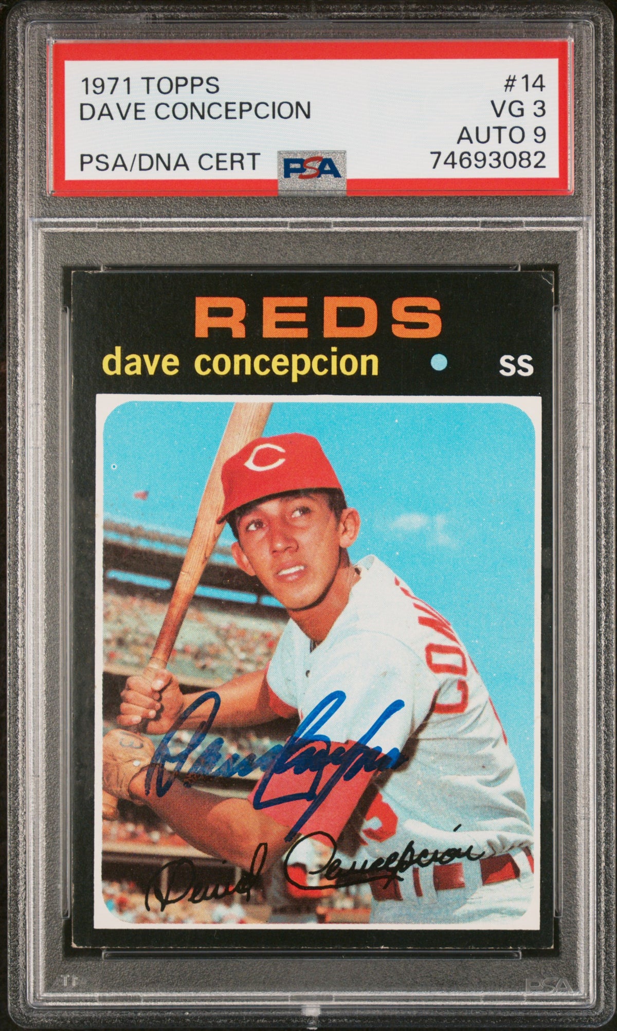 1971 TOPPS DAVE CONCEPCION #14 PSA 3/MINT 9 - Front