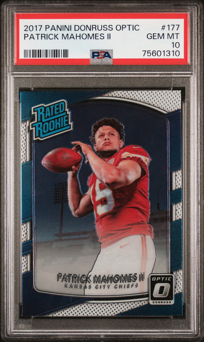 2017 PANINI DONRUSS OPTIC PATRICK MAHOMES II #177 PSA 10 - Front