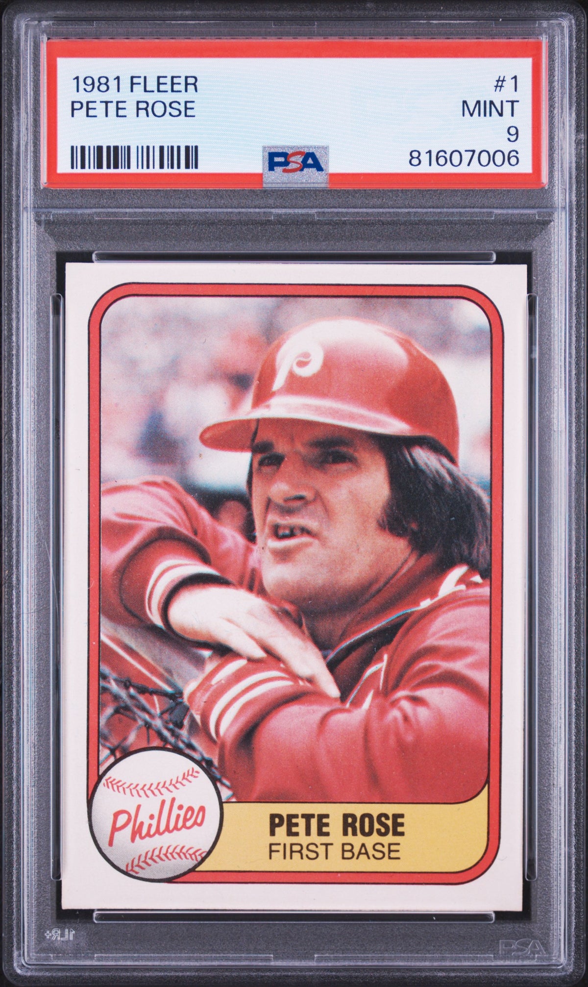 1981 FLEER PETE ROSE #1 PSA 9 - Front