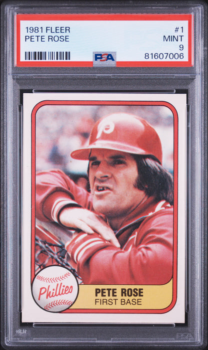 1981 FLEER PETE ROSE #1 PSA 9 - Front