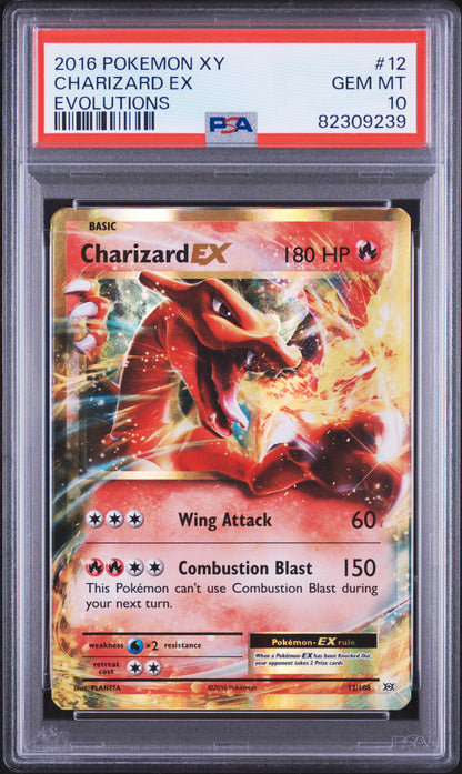 2016 POKEMON XY EVOLUTIONS CHARIZARD EX EVOLUTIONS #12 PSA 10 - Front