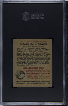 1948 Bowman Gerard Cowhig #51 SGC 4 - Back