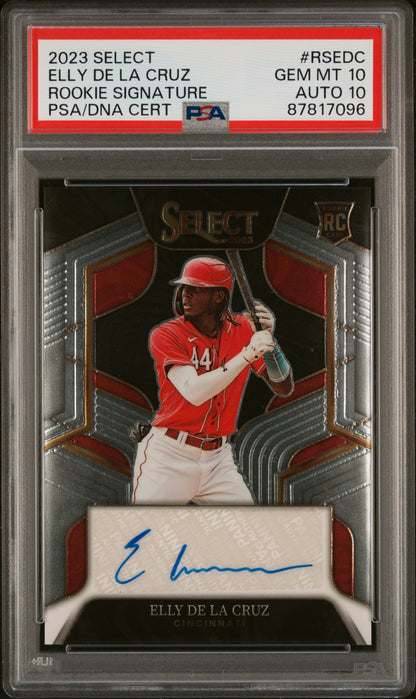 2023 PANINI SELECT ROOKIE SIGNATURE ELLY DE LA CRUZ #RSEDC PSA 10/GEM MT 10 - Front