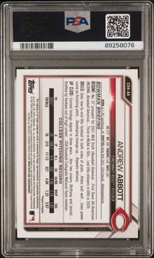 2021 BOWMAN DRAFT CHROME DRAFT PICK AUTOGRAPHS ANDREW ABBOTT CHROME DP AUTO-PURPLE REF. #CDAAA PSA 10 - Back