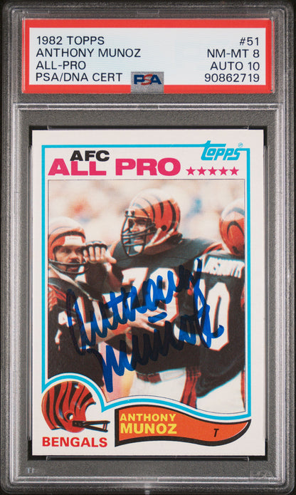 1982 TOPPS ANTHONY MUNOZ ALL-PRO #51 PSA 8/GEM MT 10 - Front