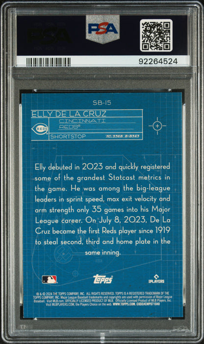 2024 TOPPS SUPERSTAR BLUEPRINT ELLY DE LA CRUZ #SB15 PSA 10 - Back