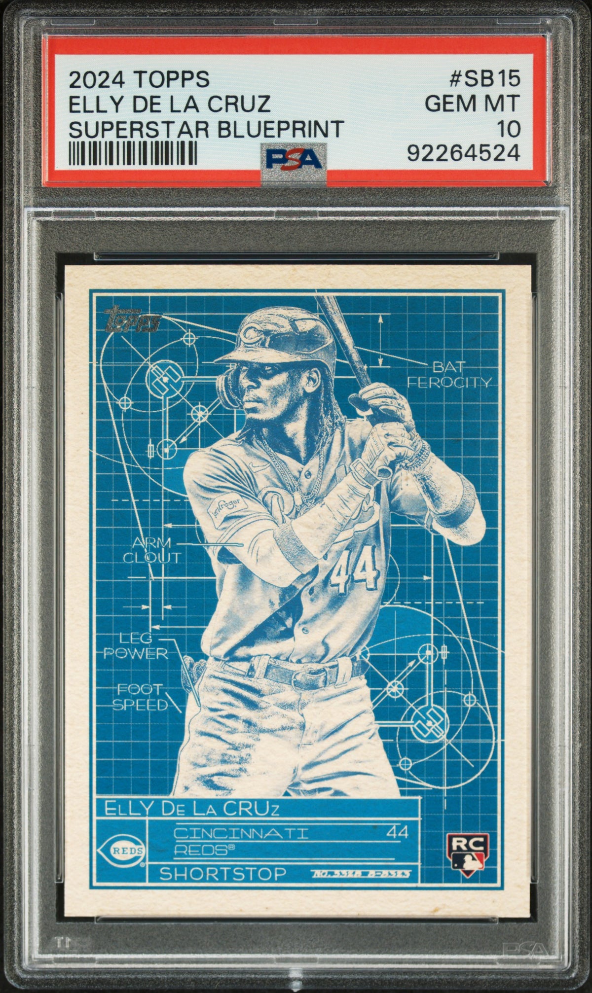 2024 TOPPS SUPERSTAR BLUEPRINT ELLY DE LA CRUZ #SB15 PSA 10 - Front