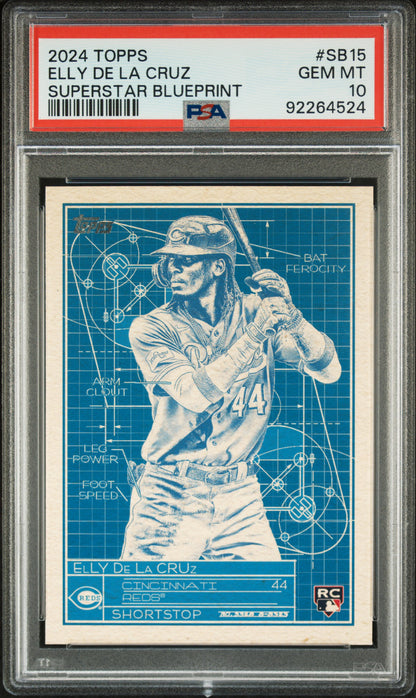 2024 TOPPS SUPERSTAR BLUEPRINT ELLY DE LA CRUZ #SB15 PSA 10 - Front