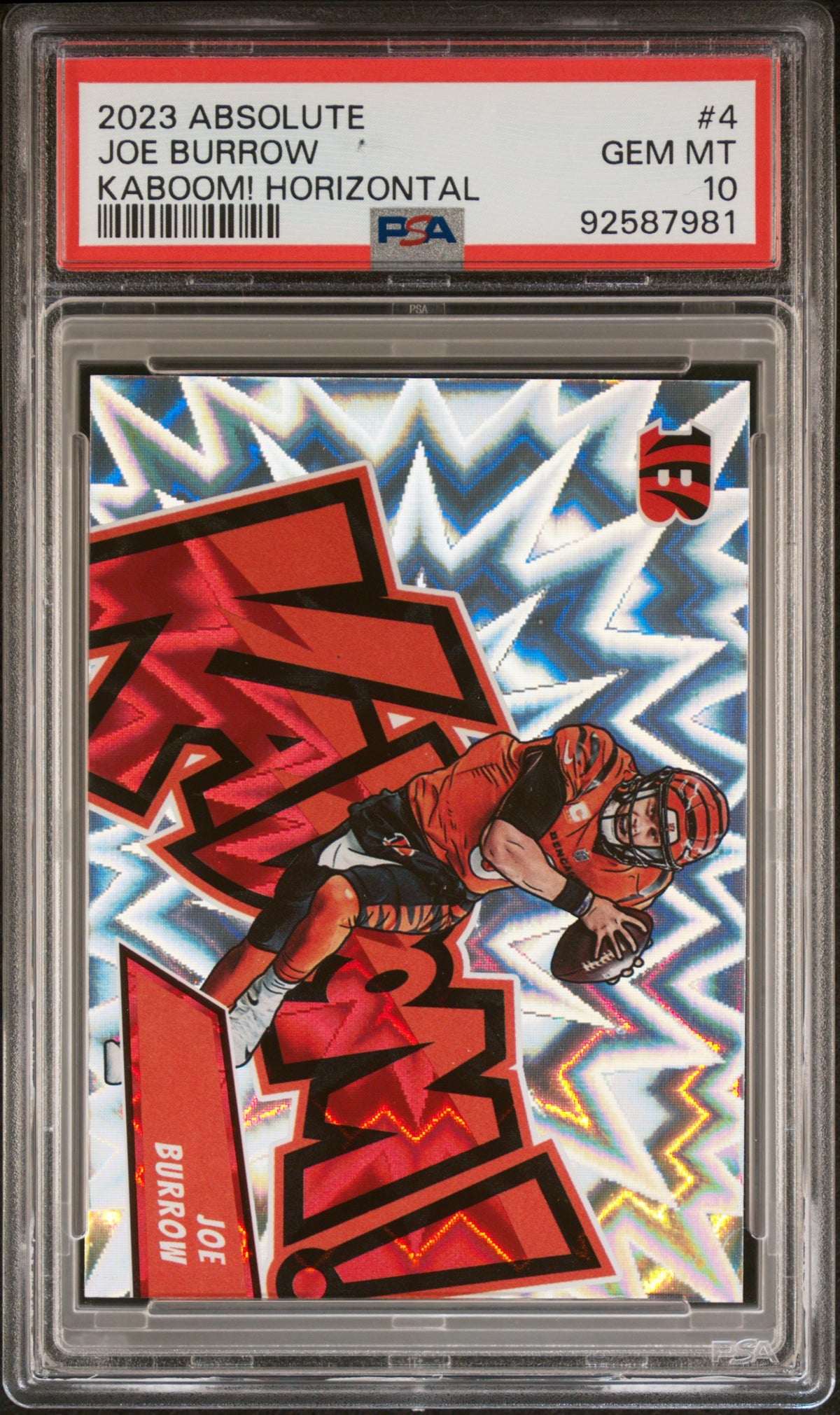 2023 PANINI ABSOLUTE KABOOM! HORIZONTAL JOE BURROW #4 PSA 10 - Front