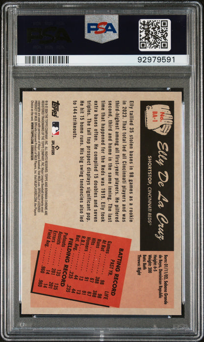 2024 BOWMAN 1955 BOWMAN ANIME ELLY DE LA CRUZ #BA1 PSA 10 - Back
