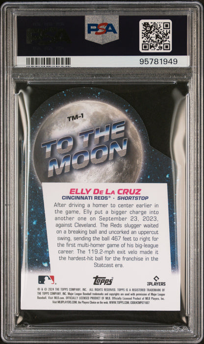 2024 TOPPS BIG LEAGUE TO THE MOON DIE-CUTS ELLY DE LA CRUZ #TM1 PSA 10 - Back