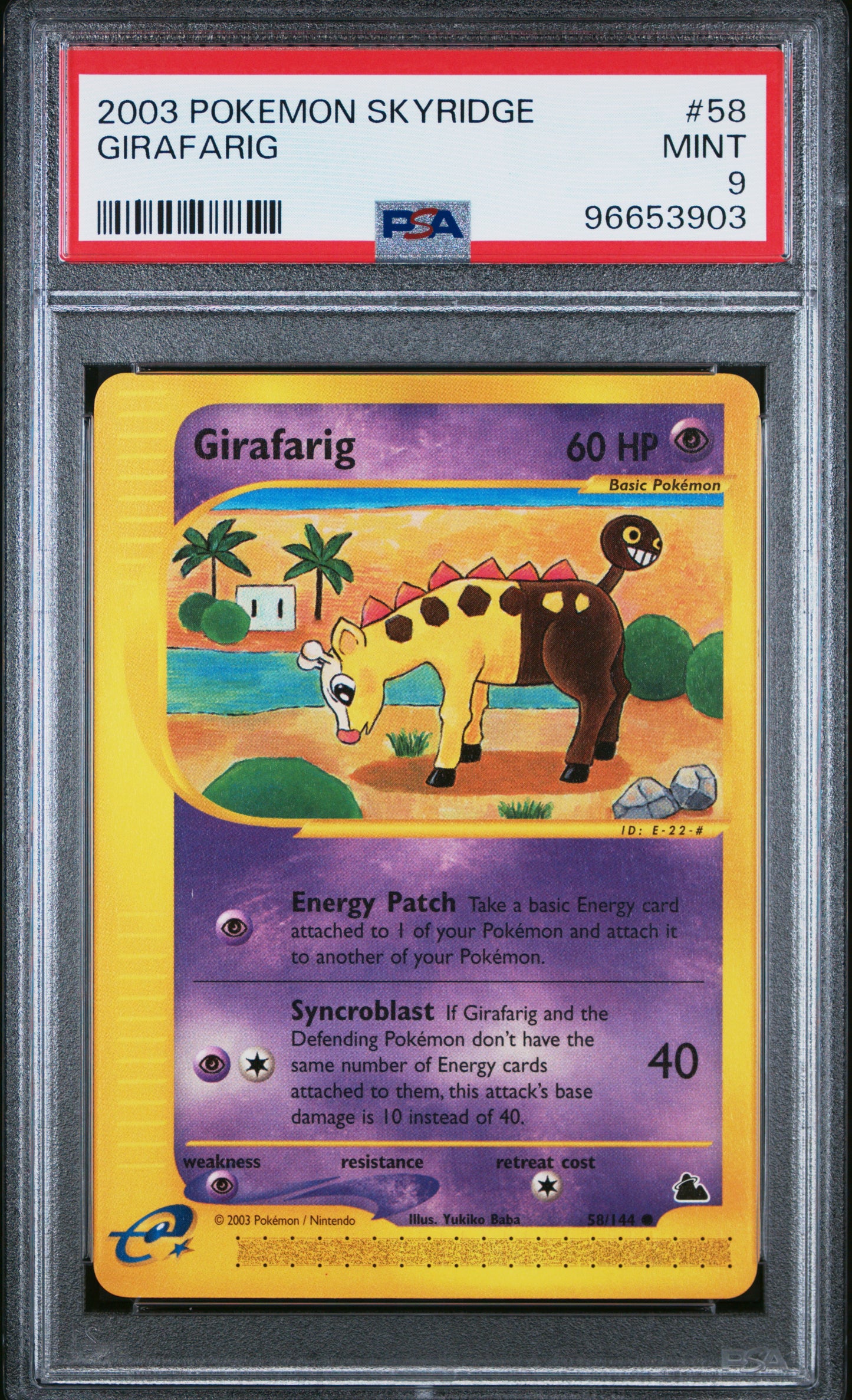 2003 POKEMON SKYRIDGE GIRAFARIG #58 PSA 9 - Front