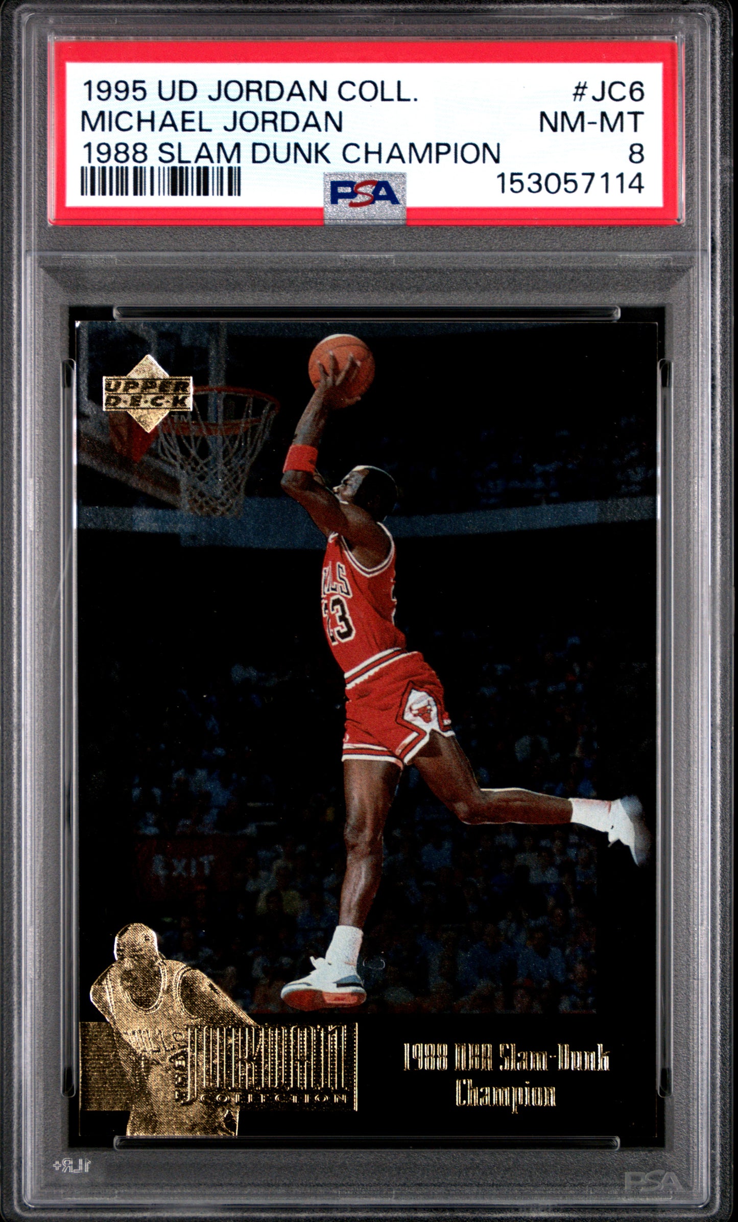 1995 Upper Deck Jordan Collection #JC6 Michael Jordan 1988 Slam Dunk Champion PSA 8