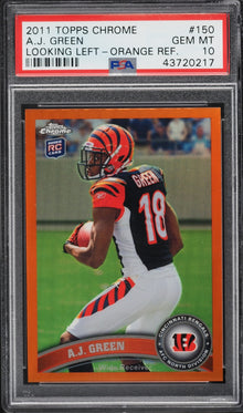 2011 TOPPS CHROME A.J. GREEN ORANGE REFRACTOR #150 PSA 10