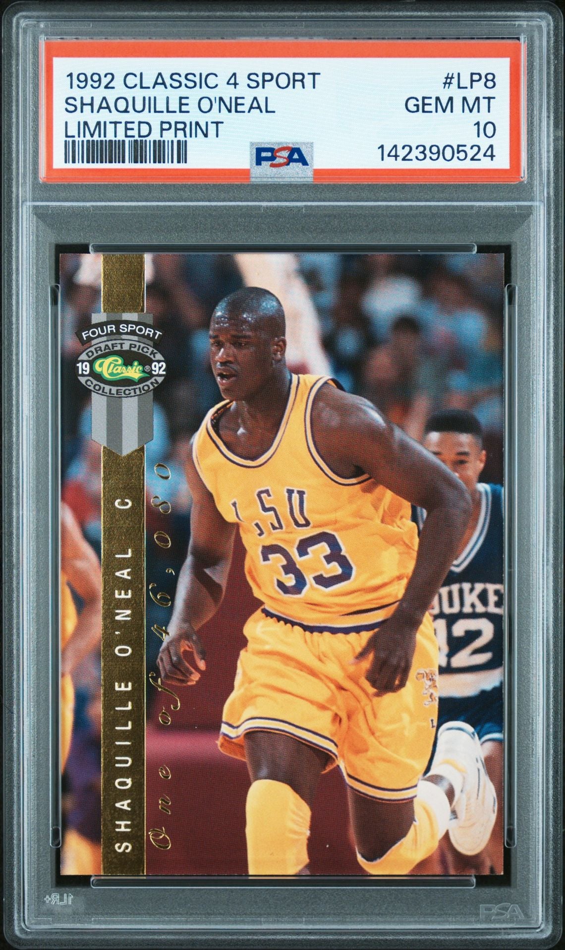 1992 Classic 4 Sport Limited Print #LP8 Shaquille O'neal Limited Print PSA 10