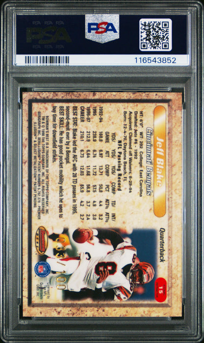 1998 Bowman's Best Jeff Blake Atomic Refractor #15 PSA 10