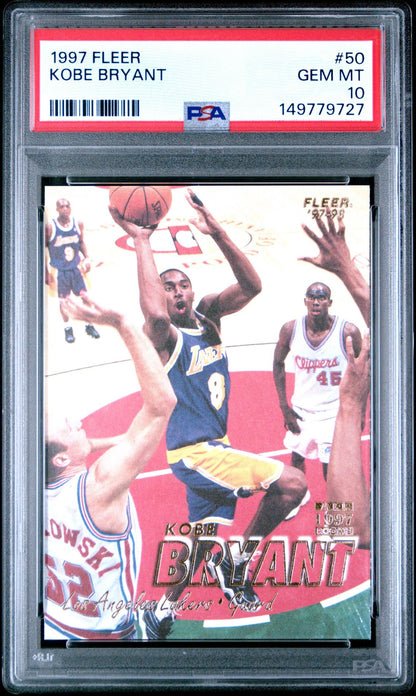 1997 Fleer #50 Kobe Bryant PSA 10