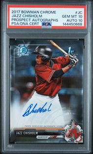 2017 Bowman Chrome Prospect Autographs Jazz Chisholm #JC PSA 10 Auto 10