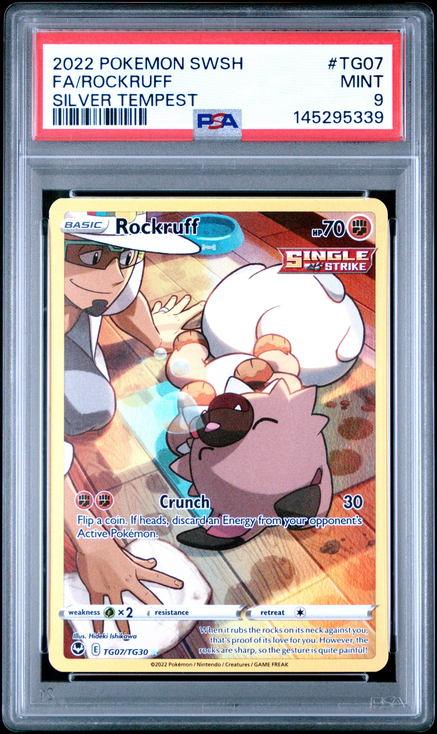 2022 Pokemon Sword & Shield Silver Tempest Fa/rockruff Silver Tempest #TG07 PSA 9