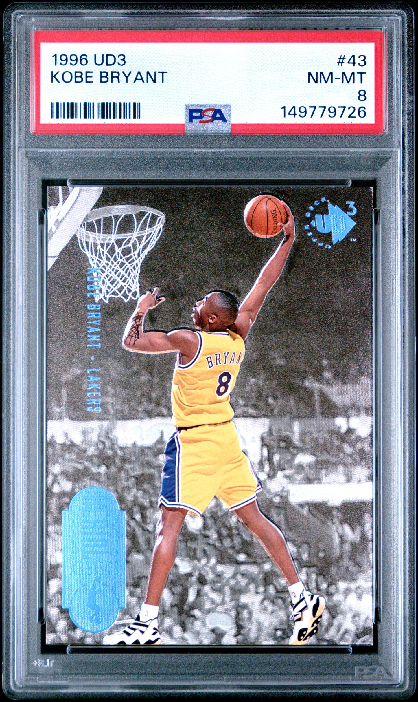 1996 Ud3 #43 Kobe Bryant PSA 8