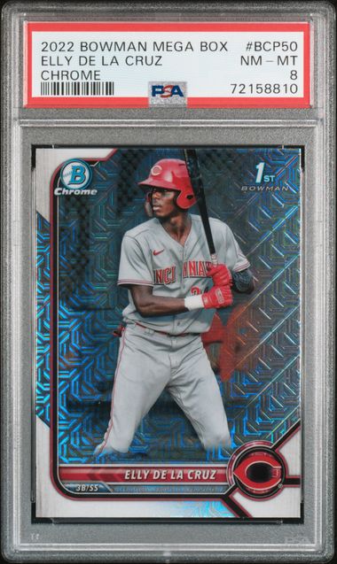 2022 BOWMAN MEGA BOX CHROME ELLY DE LA CRUZ CHROME #50 PSA 8