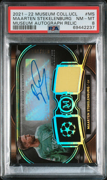 2021-2022 Topps Museum Collection Uefa Champions League Museum Autograph Relics #MS Maarten Stekelenburg 66/250 PSA 8