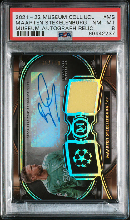 2021-2022 Topps Museum Collection Uefa Champions League Museum Autograph Relics #MS Maarten Stekelenburg 66/250 PSA 8