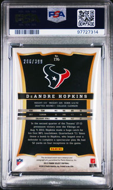 2013 PANINI SELECT DeANDRE HOPKINS JERSEY AUTOGRAPH #176 PSA 9
